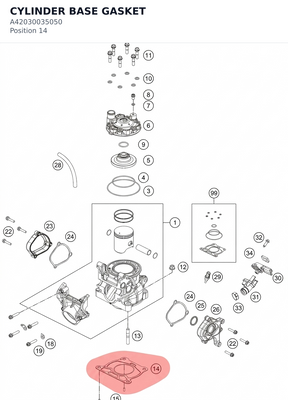 Diagram preview: CYLINDER BASE GASKET (A42030035050)