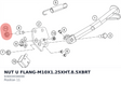 Diagram preview: NUT U FLANG-M10X1.25XHT.8.5XBRT (93003034000)