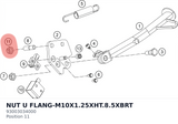 Diagram preview: NUT U FLANG-M10X1.25XHT.8.5XBRT (93003034000)