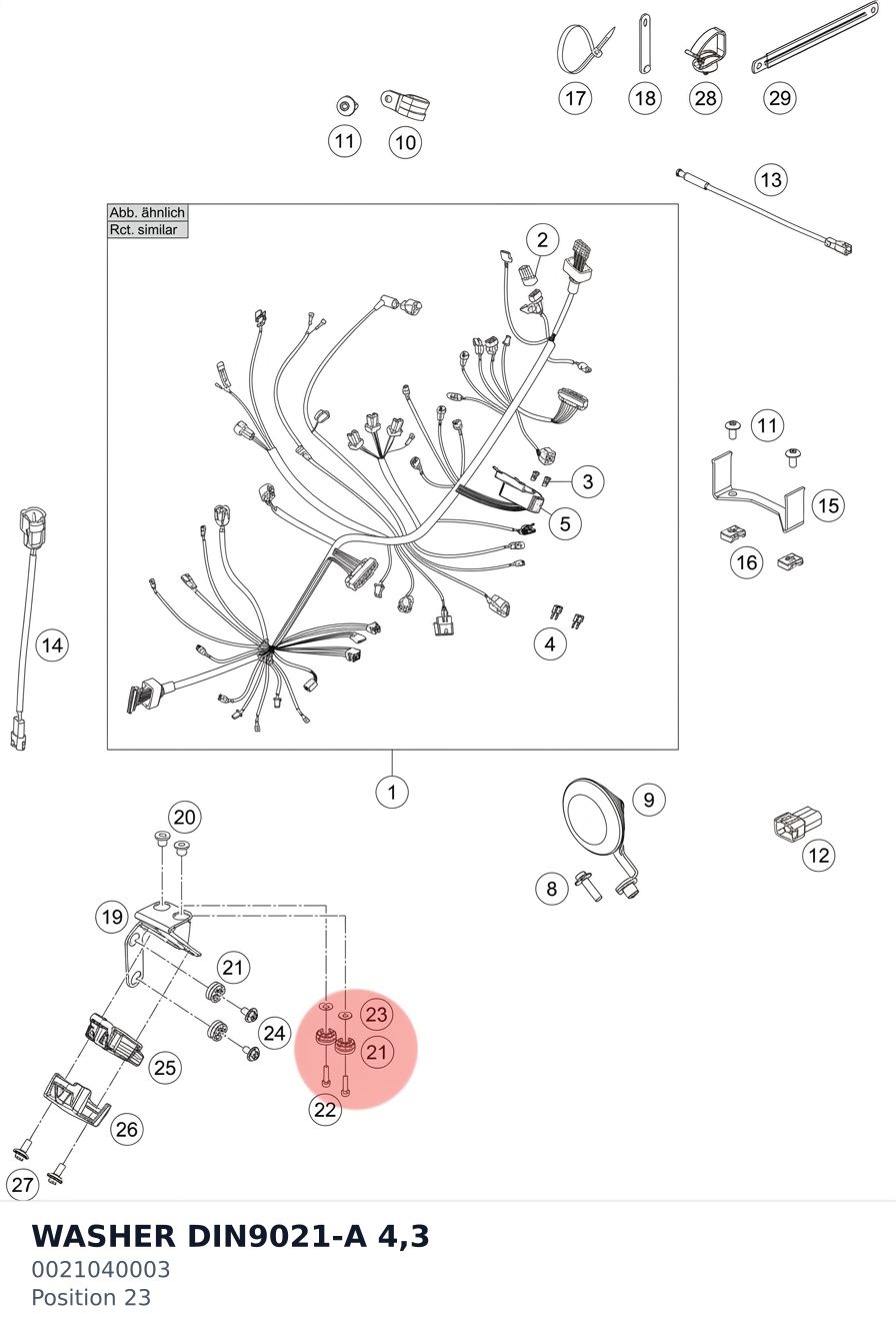 Diagram preview: WASHER DIN9021-A 4,3 (0021040003)