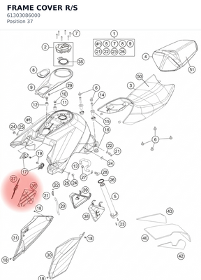 Diagram preview: FRAME COVER R/S (61303086000)