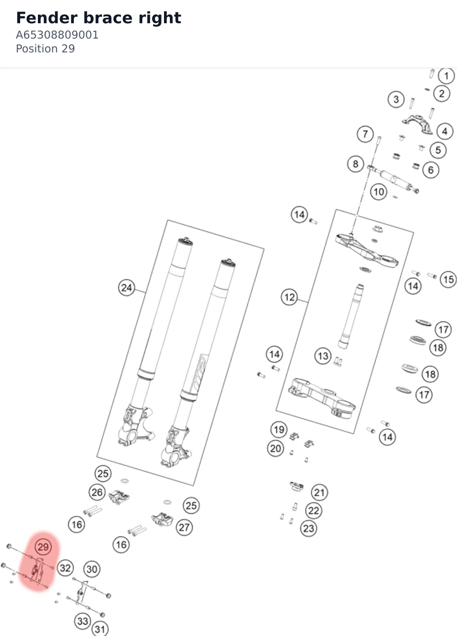 Diagram preview: Fender brace right (A65308809001)