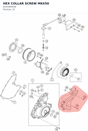 Diagram preview: HEX COLLAR SCREW M6X50 (J025060506)