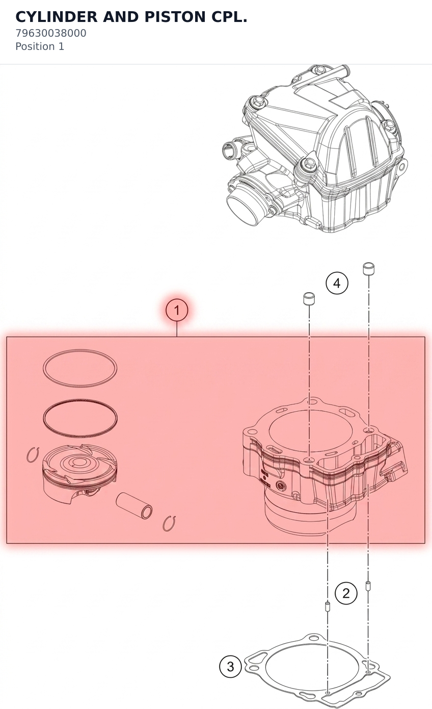 Diagram preview: CYLINDER AND PISTON CPL. (79630038000)