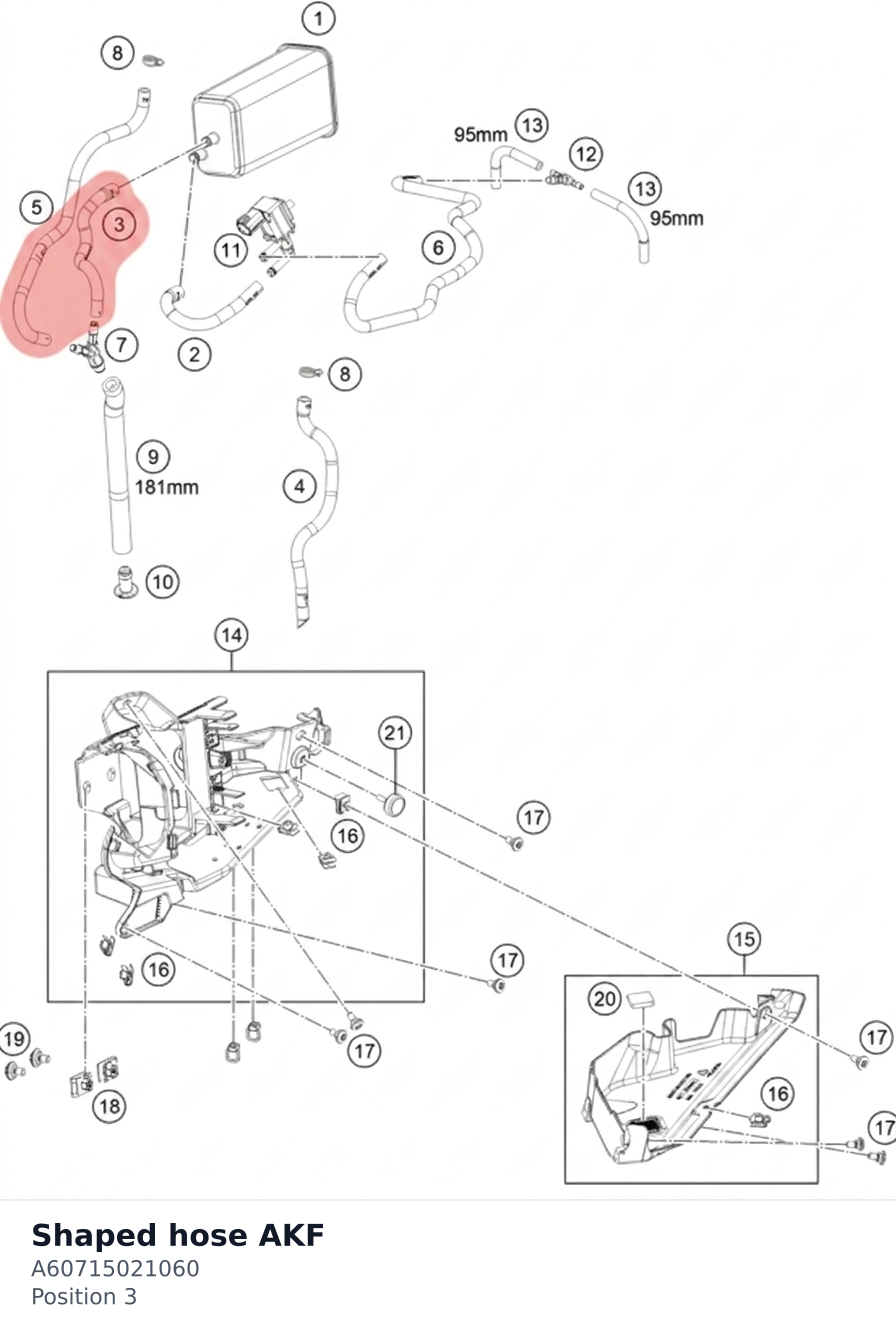 Diagram preview: Shaped hose AKF (A60715021060)