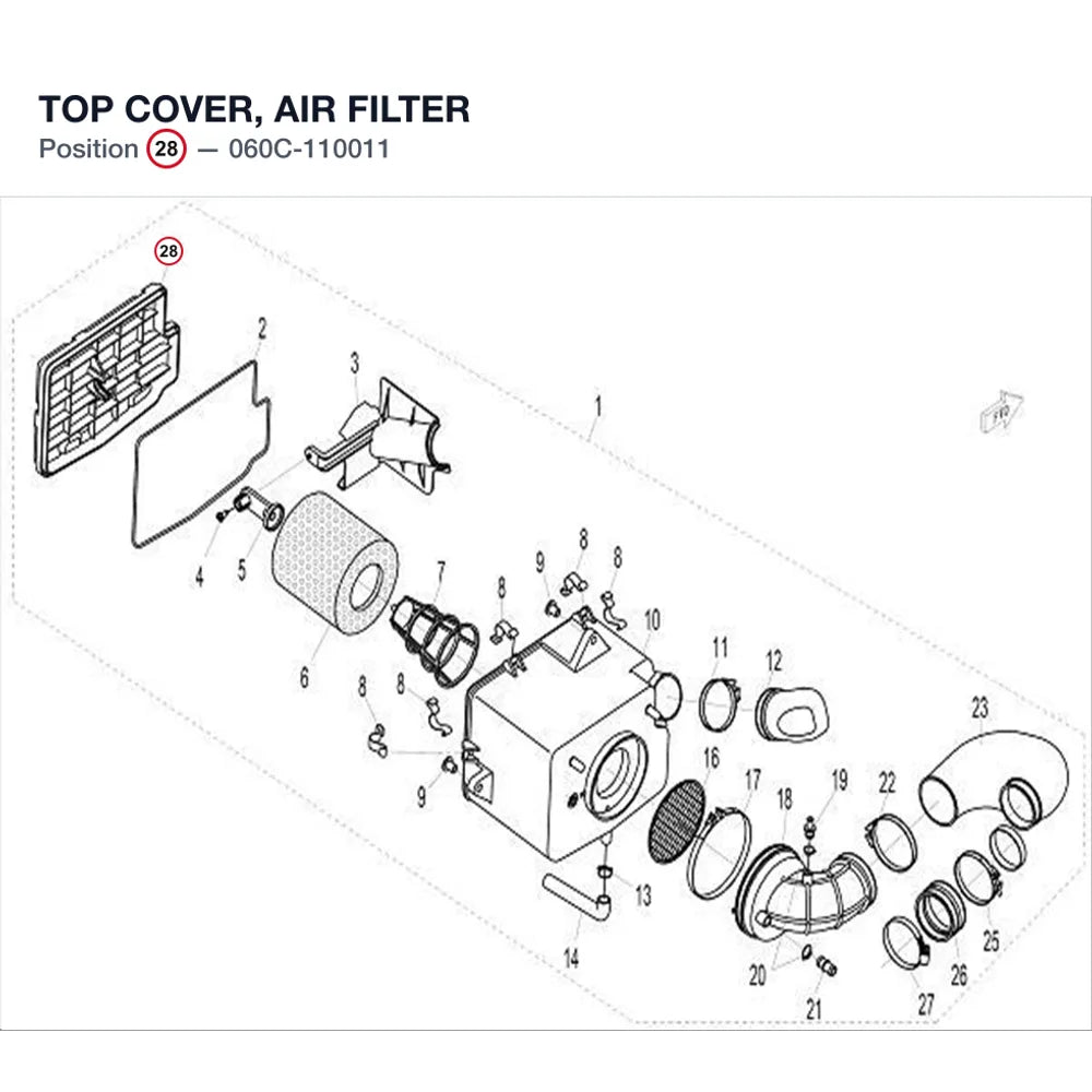 TOP COVER, AIR FILTER product image