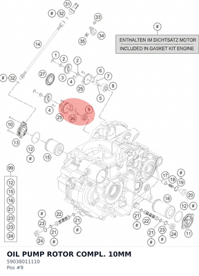 Diagram preview: OIL PUMP ROTOR COMPL. 10MM (59038011110)
