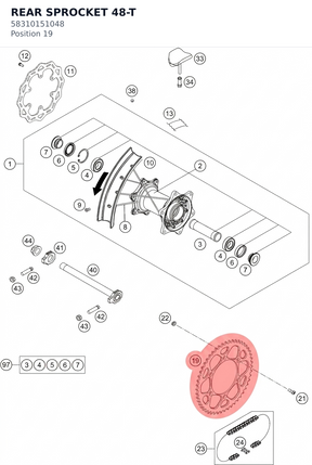 Diagram preview: REAR SPROCKET 48-T (58310151048)