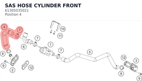 Diagram preview: SAS HOSE CYLINDER FRONT (61305035021)