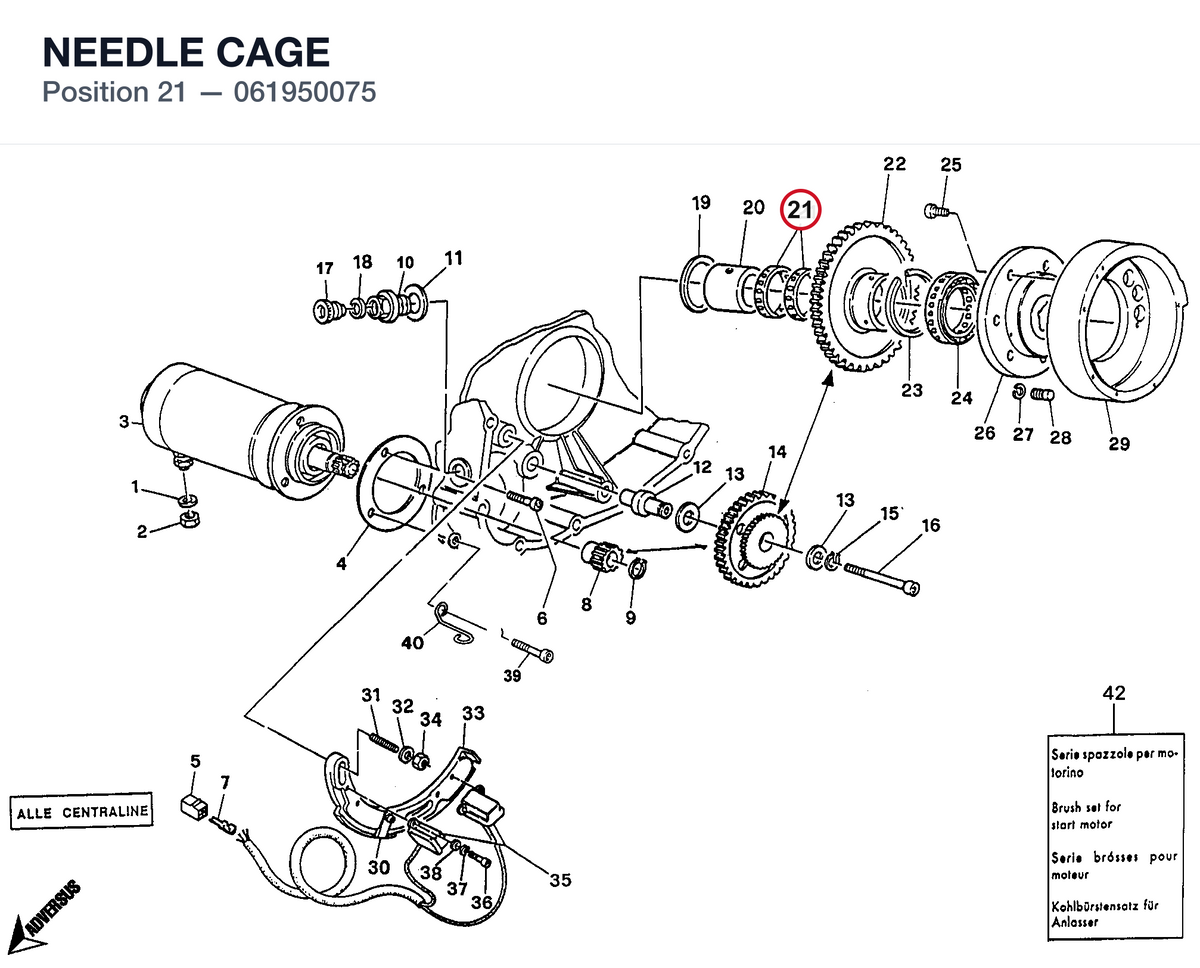 NEEDLE CAGE 061950075 diagram position