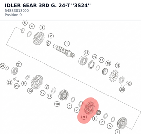 Diagram preview: IDLER GEAR 3RD G. 24-T ''3S24'' (54833013000)