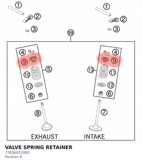 Diagram preview: VALVE SPRING RETAINER (77836032000)