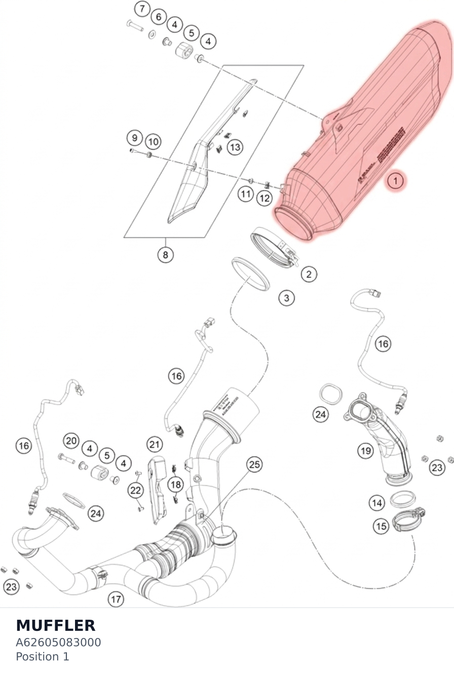 Diagram preview: MUFFLER (A62605083000)