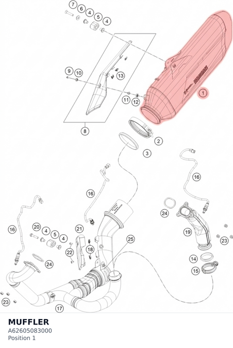 Diagram preview: MUFFLER (A62605083000)