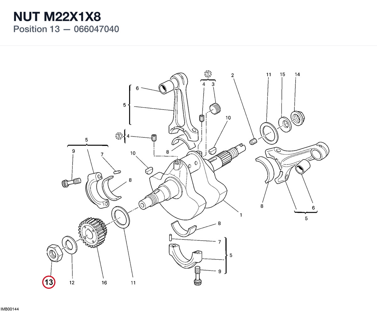 NUT M22X1X8 066047040 diagram position