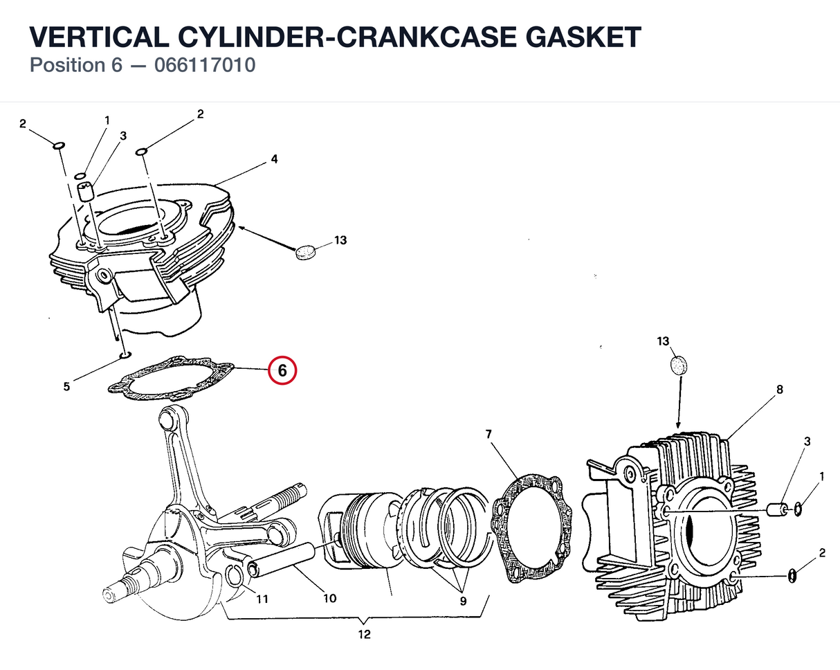 VERTICAL CYLINDER-CRANKCASE GASKET