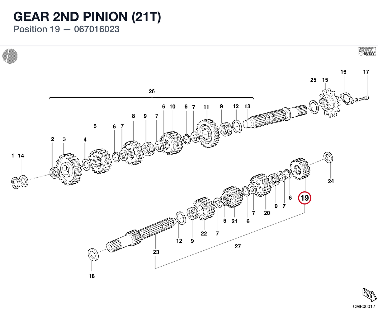 GEAR 2ND PINION (21T)