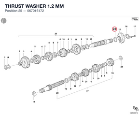 THRUST WASHER 1.2 MM 067016172 diagram position