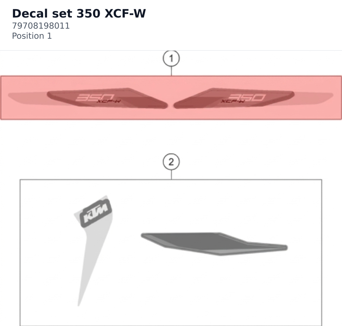 Diagram preview: Decal set 350 XCF-W (79708198011)