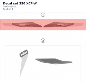Diagram preview: Decal set 350 XCF-W (79708198011)