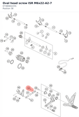 Diagram preview: Oval head screw ISR M6x22-A2-7 (0738060225S)