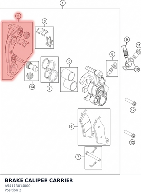 Diagram preview: BRAKE CALIPER CARRIER (A54113014000)