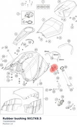 Diagram preview: Rubber bushing 9X17X8.5 (75608006000)