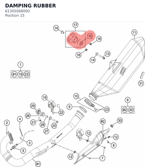 Diagram preview: DAMPING RUBBER (61305068000)