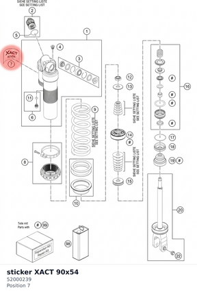 Diagram preview: sticker XACT 90x54 (52000239)