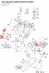 Diagram preview: AH-COLLAR SCREW M10X70 ISA45 (0035100709S)