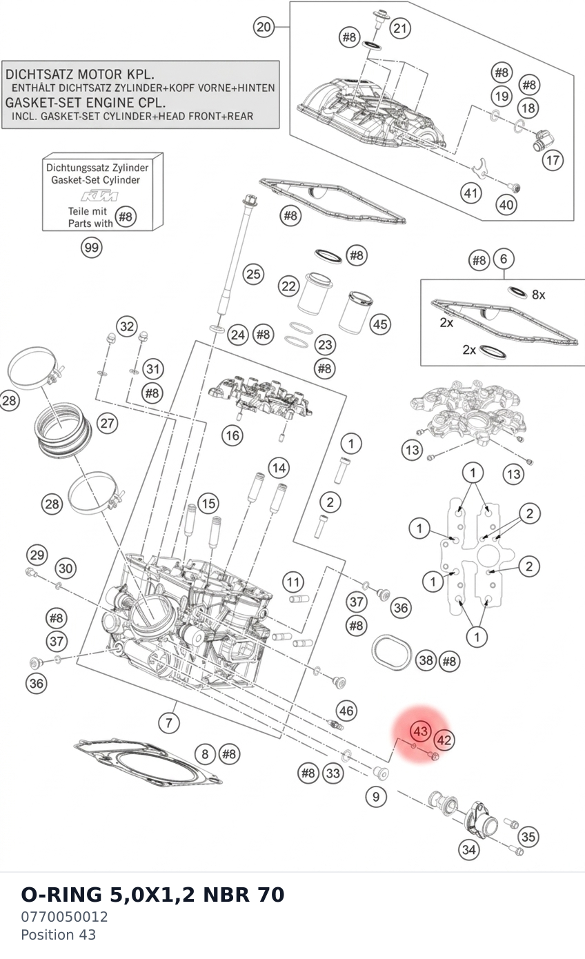 Diagram preview: O-RING 5,0X1,2 NBR 70 (0770050012)