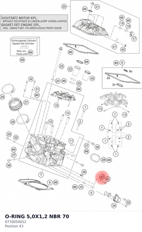 Diagram preview: O-RING 5,0X1,2 NBR 70 (0770050012)