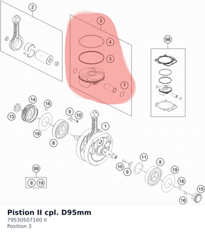 Diagram preview: Pistion II cpl. D95mm (79530507100 II)
