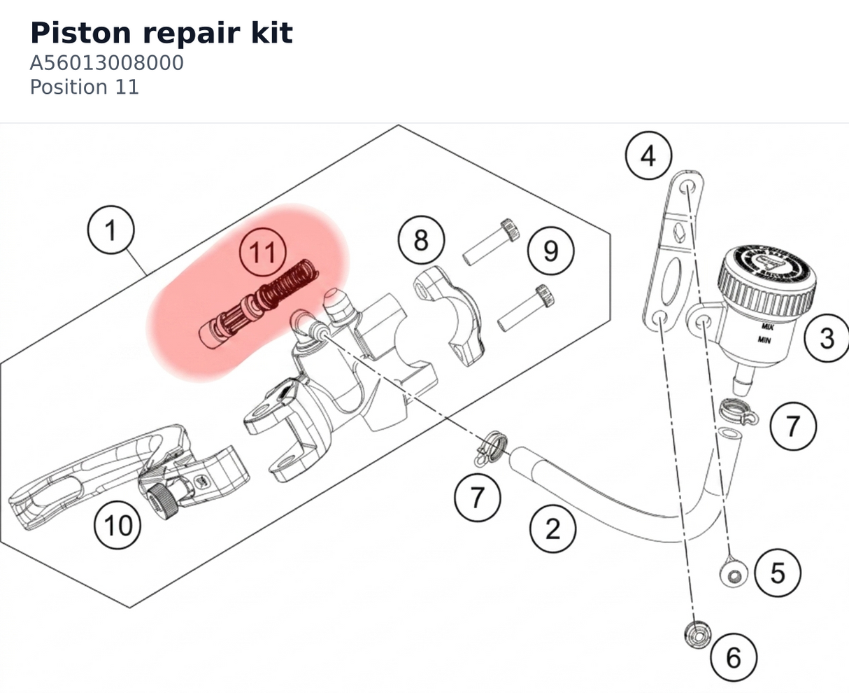 Diagram preview: Piston repair kit (A56013008000)