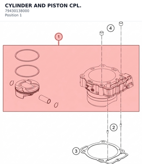 Diagram preview: CYLINDER AND PISTON CPL. (79430138000)