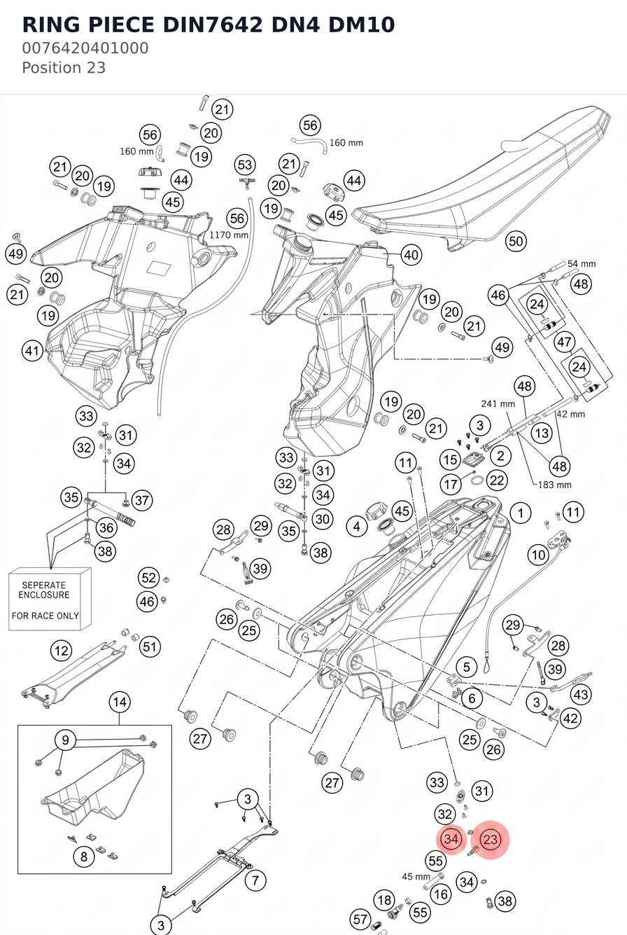 Diagram preview: RING PIECE DIN7642 DN4 DM10 (0076420401000)