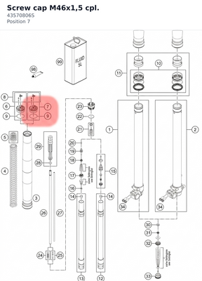 Diagram preview: Screw cap M46x1,5 cpl. (43570806S)