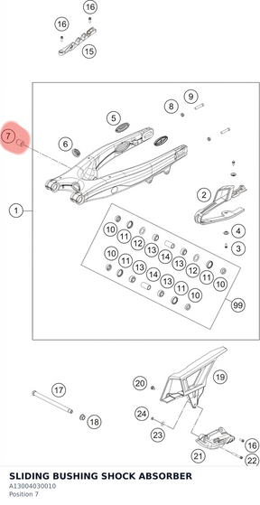 Diagram preview: SLIDING BUSHING SHOCK ABSORBER (A13004030010)
