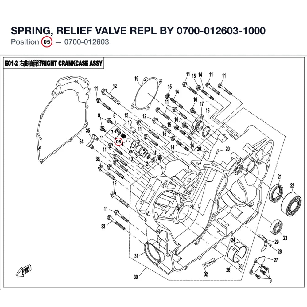 SPRING, RELIEF VALVE REPL BY 0700-012603-1000 product image