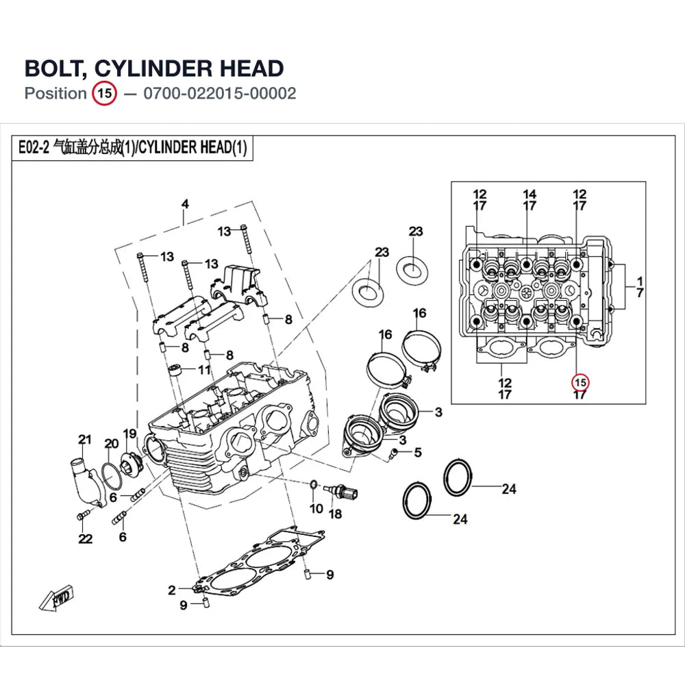 BOLT, CYLINDER HEAD product image