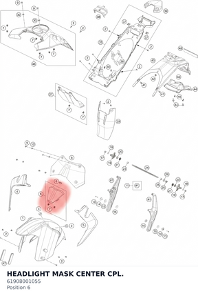Diagram preview: HEADLIGHT MASK CENTER CPL. (61908001055)