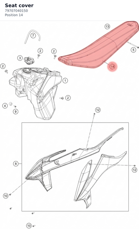 Diagram preview: Seat cover (79707040150)