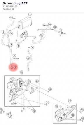 Diagram preview: Screw plug ACF (61315026100)