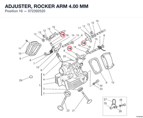ADJUSTER, ROCKER ARM 4.00 MM 072392520 diagram position