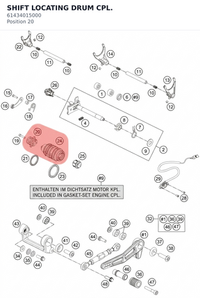 Diagram preview: SHIFT LOCATING DRUM CPL. (61434015000)