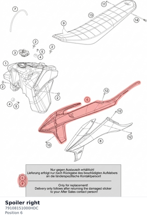 Diagram preview: Spoiler right (79108151000HDC)