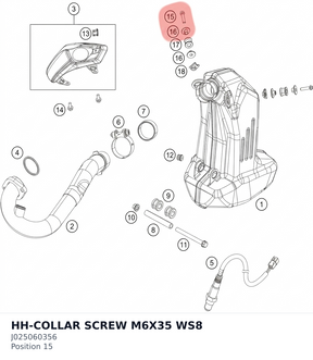 Diagram preview: HH-COLLAR SCREW M6X35 WS8 (J025060356)
