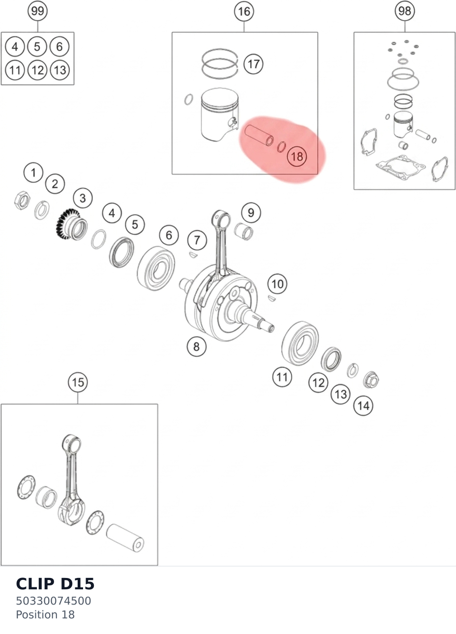 Diagram preview: CLIP D15 (50330074500)