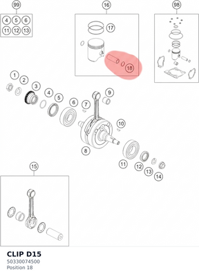 Diagram preview: CLIP D15 (50330074500)