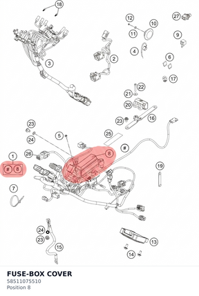 Diagram preview: FUSE-BOX COVER (58511075510)